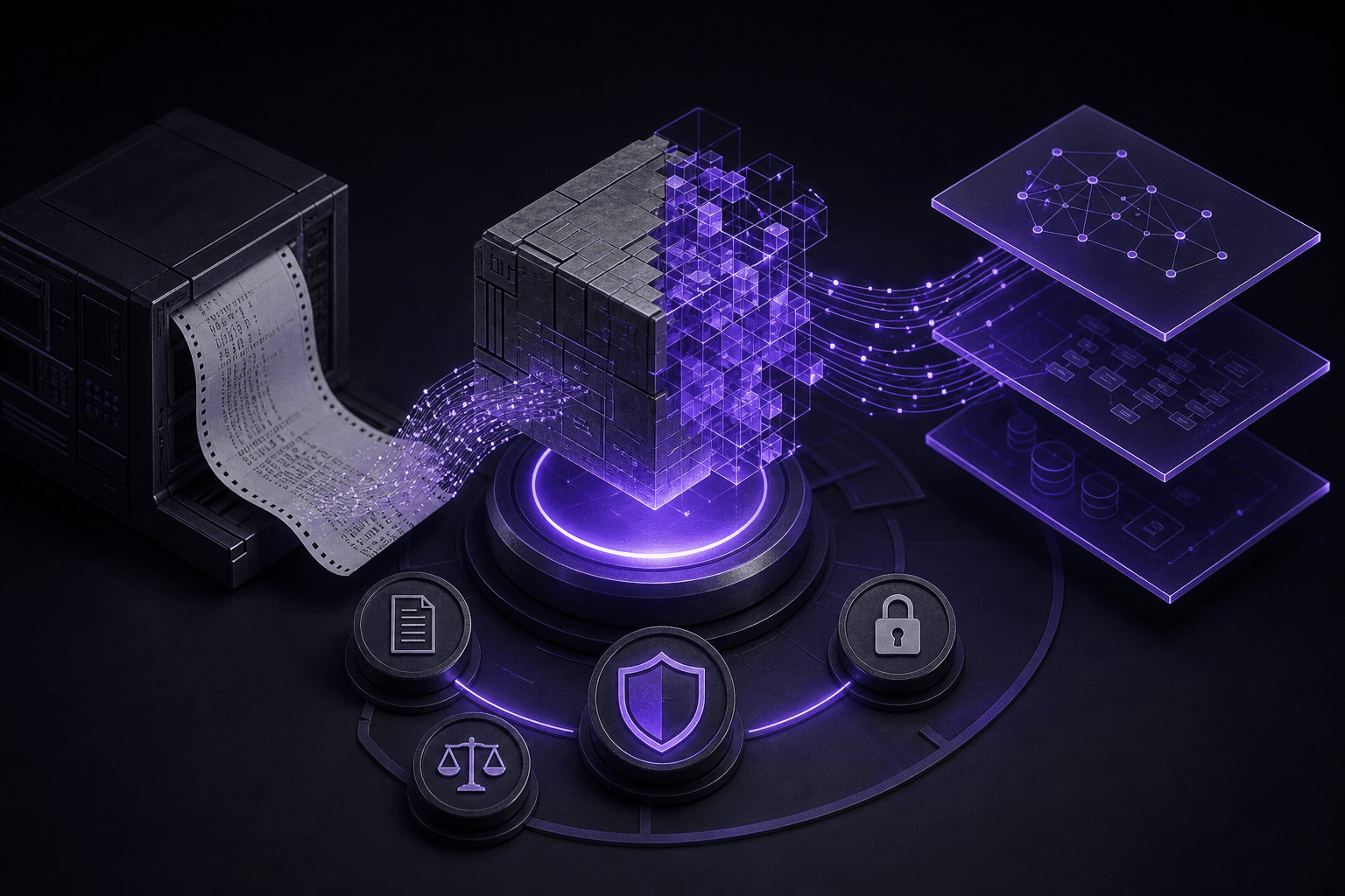 A legacy mainframe transformed into a modern software stack with documentation, security, and ownership controls.